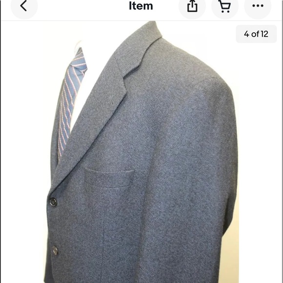 Hugo Boss Black Men Blazer Navy Blue Line Made In Turkey 100% Wool 3 Button 44R - Picture 6 of 11